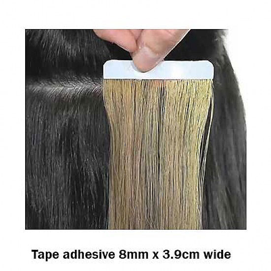 #1B NATURAL BLACK SEAMLESS Tape Hair Extensions 20 PCs / Qty Lengths 20" Straight
