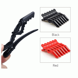 Alligator Styling Sectioning Clips of Professional Hair Salon Quality Black/Red 1(PC)