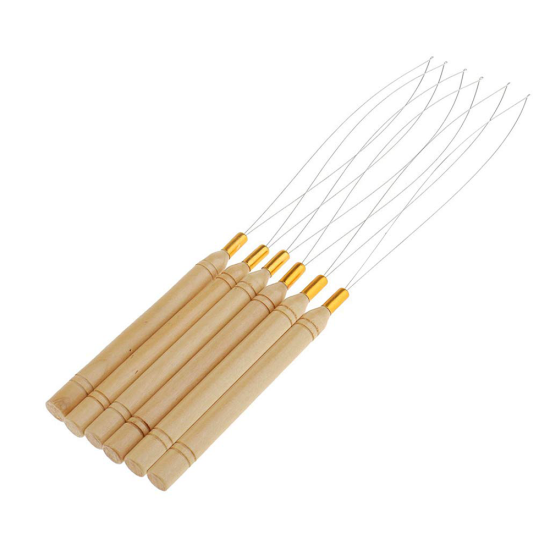 Bamboo Wooden Pulling Needle Loop Hook 