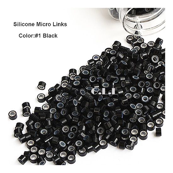 1000 pcs (size 50.28.30) Aluminum MICRO BEADS/LINKS with silicone 1000 pcs (size 50.28.30) Aluminum MICRO BEADS/LINKS with silicone