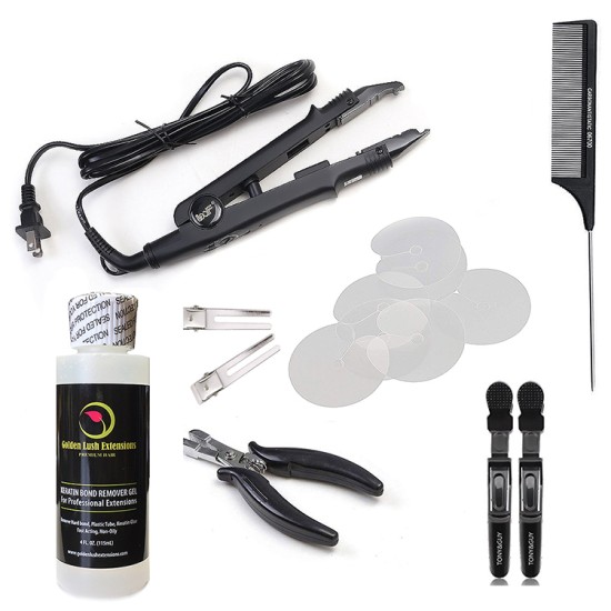 Fusion Kits Hair Iron Loof Stainless Steel Pliers, Heat Shield Protectors + Tail Comb/Bonds Remover