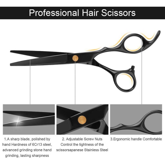 Barber Shears, Hairdressing Scissors Set,11 Pcs Scissors Set with Thinning Shears 6CR 440C Stainless Steel Barber Shears, Hairdressing Scissors Set,11 Pcs Scissors Set with Thinning Shears 6CR 440C Stainless Steel