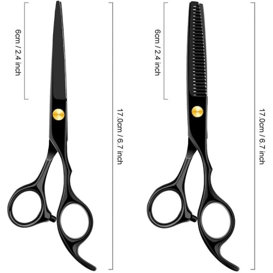 Barber Shears, Hairdressing Scissors Set,11 Pcs Scissors Set with Thinning Shears 6CR 440C Stainless Steel Barber Shears, Hairdressing Scissors Set,11 Pcs Scissors Set with Thinning Shears 6CR 440C Stainless Steel
