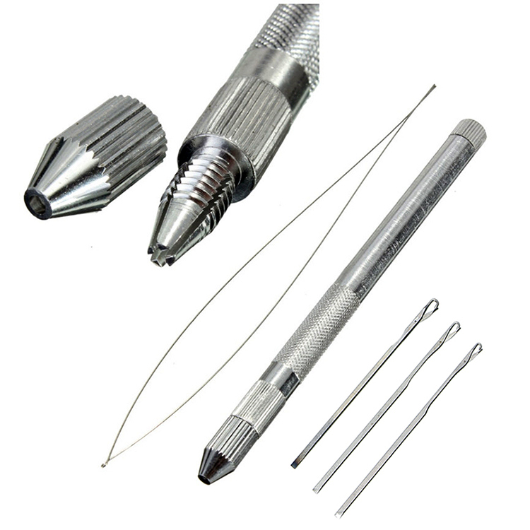 Metal Pulling Needle Hooks Handle Loop Kit For Hair Extensions