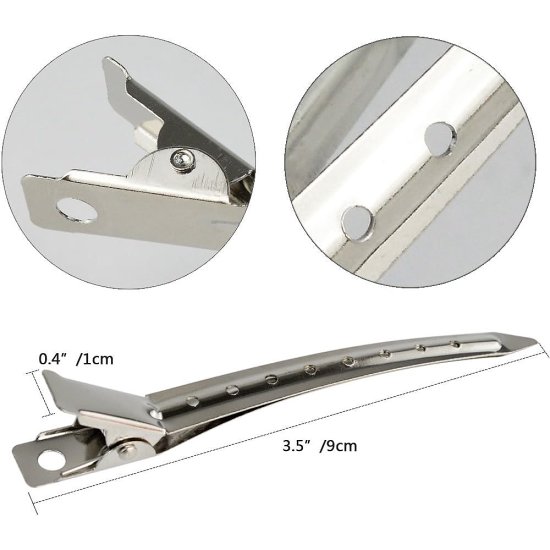 24PCS Double Prong & Duck Bill Metal Clips 5cm Hairdressing Section Metal Alligator Hair Clips 24PCS Double Prong & Duck Bill Metal Clips 5cm Hairdressing Section Metal Alligator Hair Clips