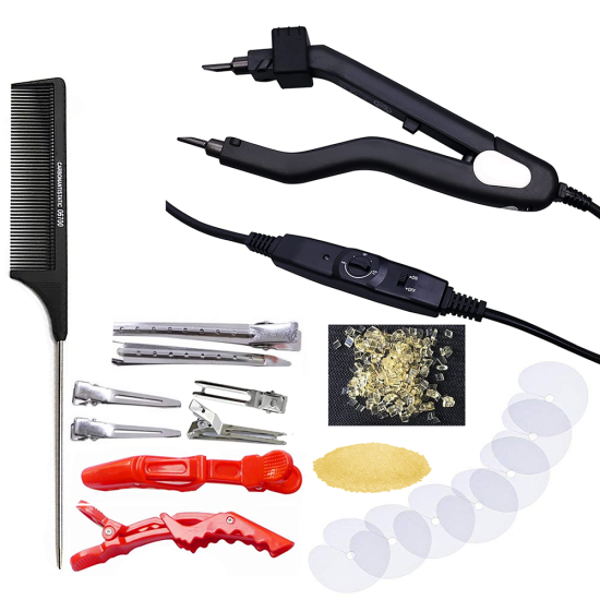 Hair Iron Connector Wand Temperature Adjustable Full Complete Kits Tools For Pre-bonded
