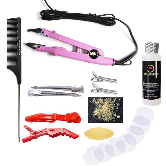 Fusion Full Kits Hair Iron Loof Connector Set with All Accessories Red Clips