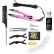 Fusion Full Kits Hair Pink Iron Loof Connector Set with All Accessories Black Clips