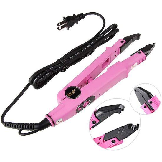 Fusion Full Kits Hair Iron Loof Connector Set with All Accessories Red Clips