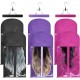 Portable Hair Extensions Storage Bag Transparent Zip Up Closure Protection case with Wooden Clip In Hanger