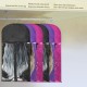 Portable Hair Extensions Storage Bag Transparent Zip Up Closure Protection case with Wooden Clip In Hanger