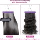Portable Hair Extensions Storage Bag Transparent Zip Up Closure Protection case with Wooden Clip In Hanger