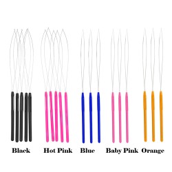 2PCS Hair Extension Loops Threader Metal Wire Pulling Hook Tool 