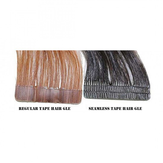 #1B NATURAL BLACK SEAMLESS Tape Hair Extensions 20 PCs / Qty Lengths 20" Straight