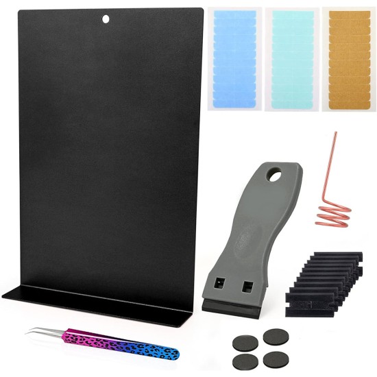 Tape Remover Kit with Board, Tape Scraper Tool with Blade, Hair Separating & Selecting Tool, Tweezers, Adhesive Sponge Pad