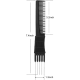 Professional Styling Combs, Black Carbon Lift Teasing Combs with Metal Prong