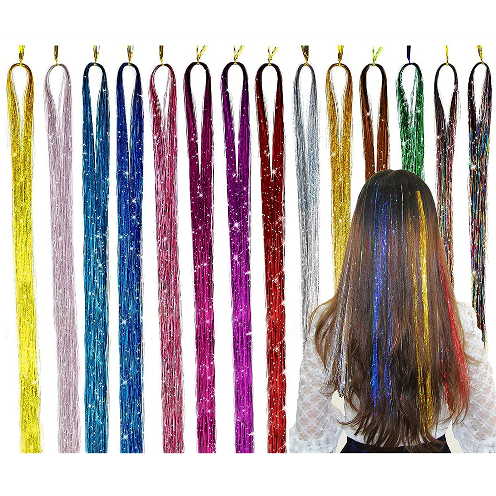Hair Tinsel Kit, 10 Colors Tinsel Hair Extensions with Tools (a Plier+a  Pulling Needle