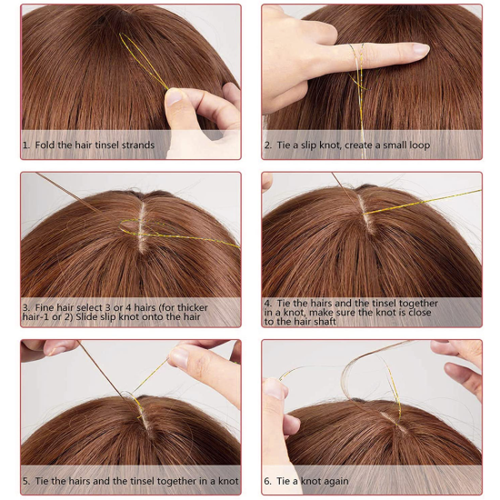 Hair Tinsel 2400 Strands 14 Colors Hair Extension Tinsel Kit with Tools Multi-Colors Glitter Hair Extensions 