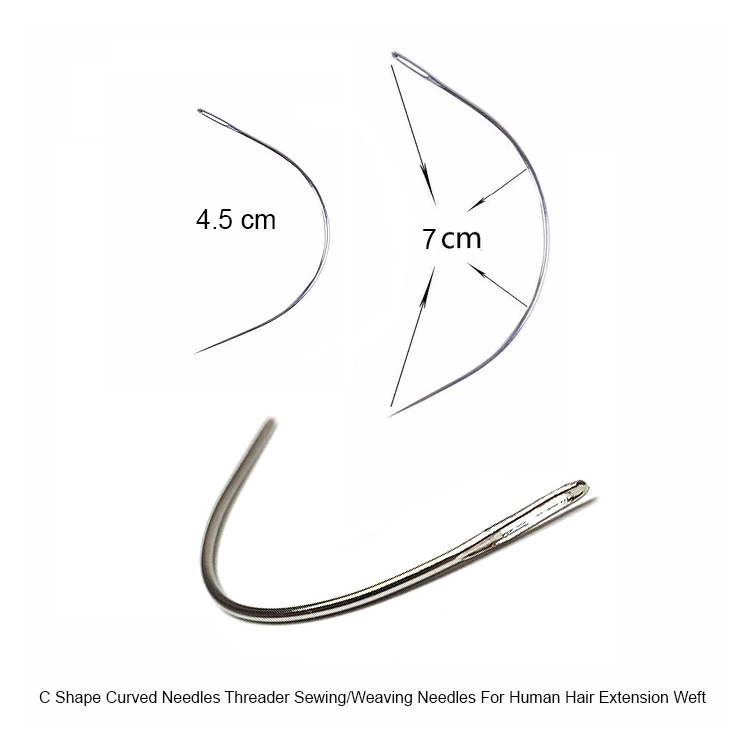 C Shape 2pcs Curved Needles Threader Sewing Weaving