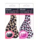 Curved Handle Detangler Brush Leopard Brown/Pink