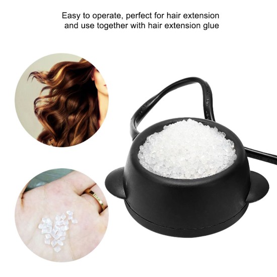 Mini Hot Glue Pot Keratin Fusion Melt Pot Hair Hairpiece Extension Professional