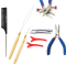 Hair Combo Set Kits with Pliers For Tape hair, Micro Ring, Nano tip, Cold Fusion and Pull-thru Hair