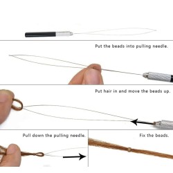 Metal Hair Extensions Loop Threader Wires Pulling Hooks Micro Ring/Nano/Micro Link Aluminum Premium Kit