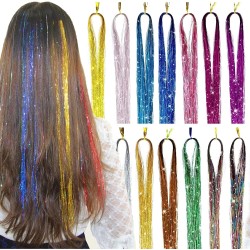 Hair Tinsel 2400 Strands 14 Colors Hair Extension Tinsel Multi-Colors Glitter Hair Extensions