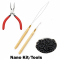 Nano Tool Kit: Stainless Steel Plier + 500 SILICONE Nano Beads + Pulling Hooks