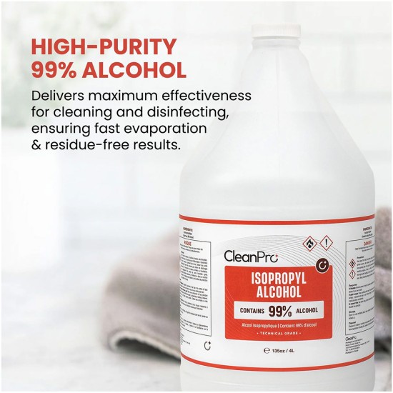 CleanPro 99% Isopropyl Alcohol 4L (4L x 4 Pack)
