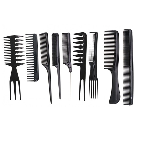 10 Pcs/ Set Styling Tool Multi function Pro Barbers Comb Sets 