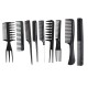 10 Pcs/ Set Styling Tool Multi function Pro Barbers Comb Sets 