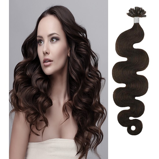 #2 DARKEST BROWN U-Tip Body Wave  Pre-bonded Hair Extensions 50g/qty 20"