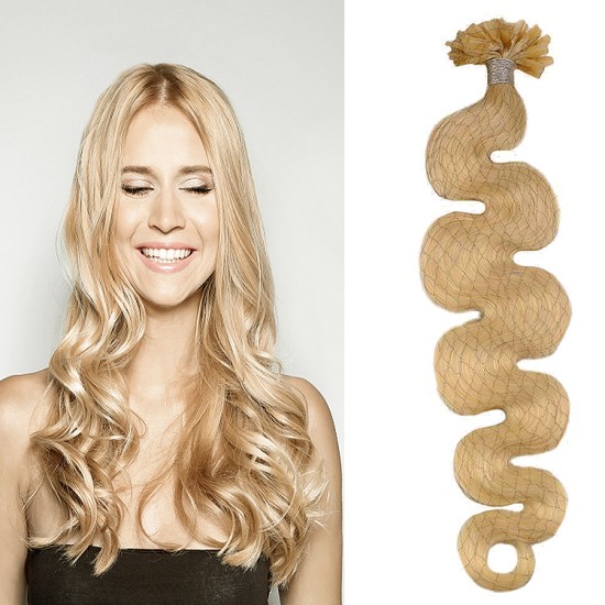 #22 BEACH BLONDE U-Tip Body Wave Pre-bonded Fusion Hair Extensions 50g/qty 20"