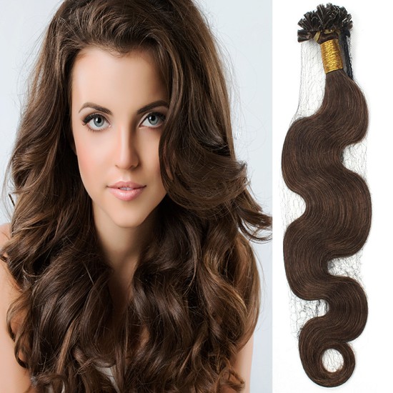 #3 DARK BROWN U-Tip Body Wave Pre-bonded Fusion Hair Extensions 50g/qty 20"