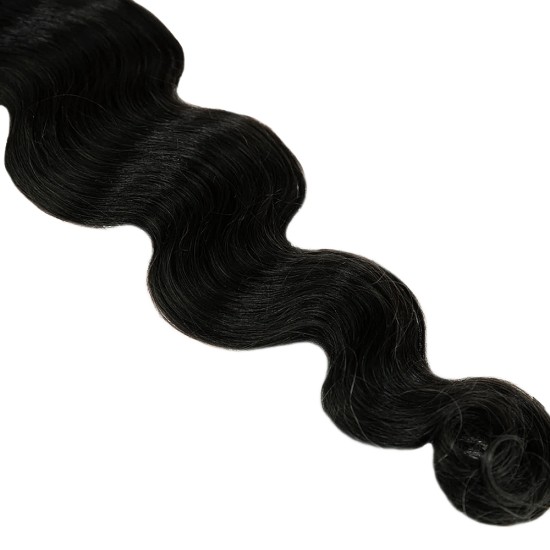 #1 JET BLACK Tape In Hair Extensions 22" - 20pcs/qty Body Wave (Wavy) #1 JET BLACK Tape In Hair Extensions 22" - 20pcs/qty Body Wave (Wavy)
