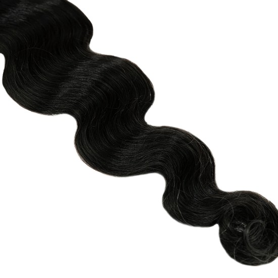 #1 JET BLACK Tape-in Body Wave Hair Extensions 20pcs/qty 22"