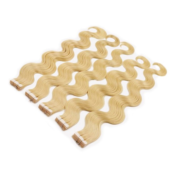 #16 LIGHT HONEY BLONDE Tape-in Body Wave Hair Extensions 20pcs/qty 22"