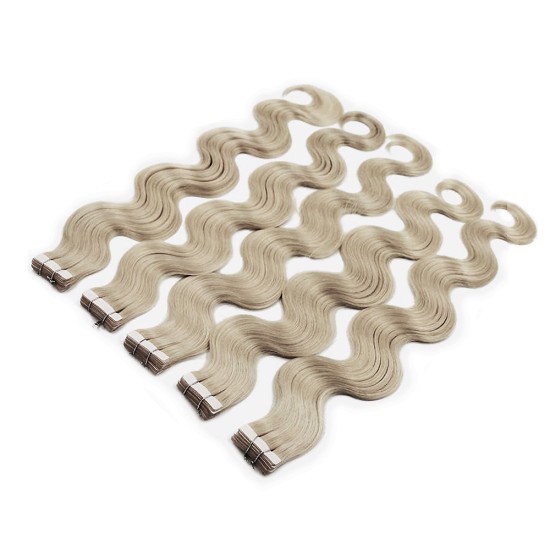 #18 ASH BLONDE Tape-in Body Wave Hair Extensions 20pcs/qty 22"