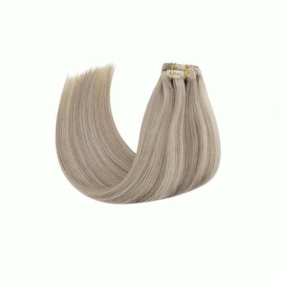 #18/60/101G (ASH BLONDE/PATINUM BLONDE/STERLING SILVER) Clip-in Highlight Hair Extensions 120g 20'' #18/60/101G (ASH BLONDE/PATINUM BLONDE/STERLING SILVER) Clip-in Highlight Hair Extensions 120g 20''