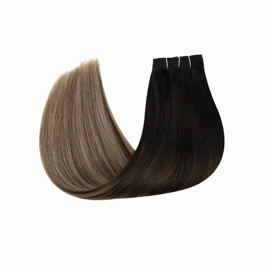 #1B/8/18 (NATURAL BLACK/ASH BROWN/ASH BLONDE) Clip-in Ombre Hair Extensions 120g 20" 