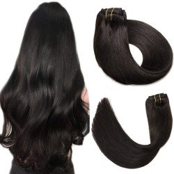 #1B NATURAL BLACK Bugatti Clip-in Hair Extensions 120g 