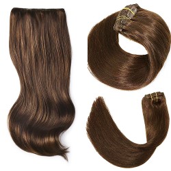 #3 DARK BROWN Bugatti Clip-in Hair Extensions 120g 