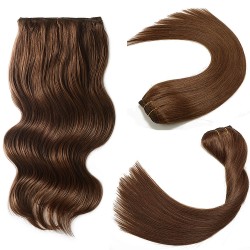 #4 CHOCOLATE BROWN Bugatti Clip-in Hair Extensions 120g 