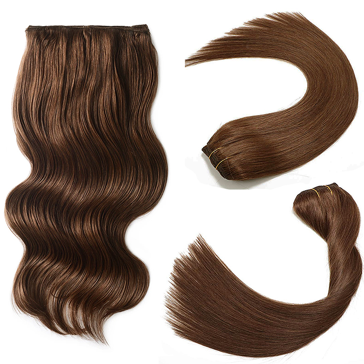 4 Chocolate Brown Bugatti Clip In Hair 120g