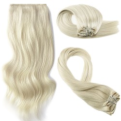 #60 PLATINUM BLONDE Bugatti Clip-in Hair Extensions 120g 