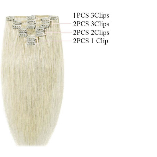 #60 PLATINUM BLONDE Bugatti Clip-in Hair 120g Lengths 18"& 22" #60 PLATINUM BLONDE Bugatti Clip-in Hair 120g Lengths 18"& 22"