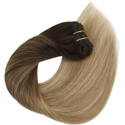 #2/22 DARKEST BROWN/BEACH BLONDE  Clip-in Ombre Hair Extensions 120g 20"