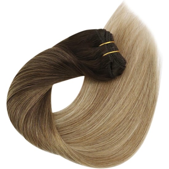 #2/22 DARKEST BROWN/BEACH BLONDE  Clip-in Ombre Hair Extensions 120g 20"