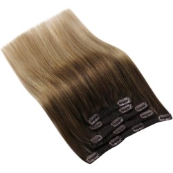 #2/22 DARKEST BROWN/BEACH BLONDE  Clip-in Ombre Hair Extensions 120g 20"